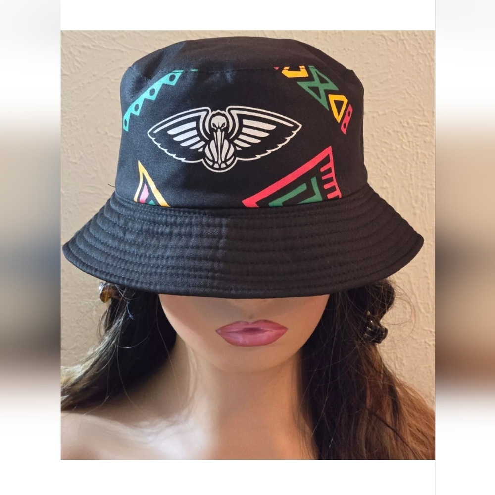 New Orleans Pelicans NBA Black Reversible Bucket Hat Sprite 2-in-1 Hat Pre-owned